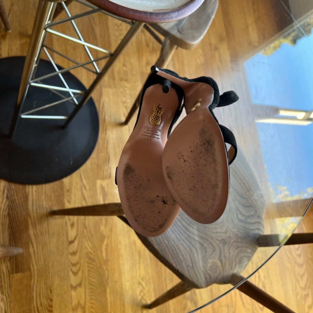 Aquazzura So Nude Sandal 105, black suede, size 35/5 - Picture 6 of 7
